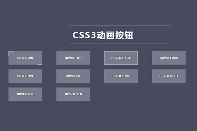 鼠标经过按钮变化，纯CSS3动态特效