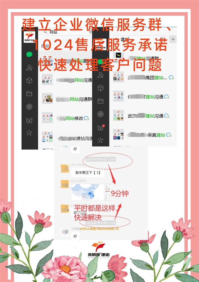 企业微信服务群和1024售后承诺