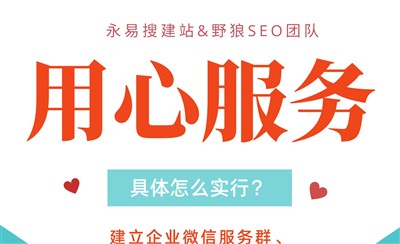 永易搜建站用心服务，企业微信服务群+1024售后服务承诺