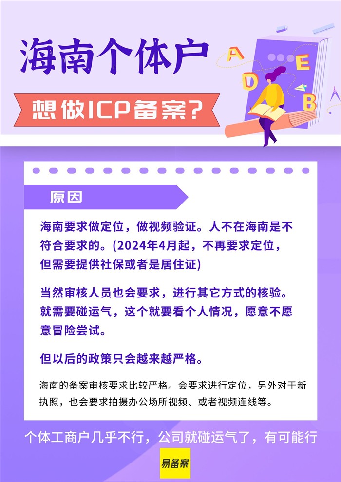海南个体户想做ICP备案,可行性如何