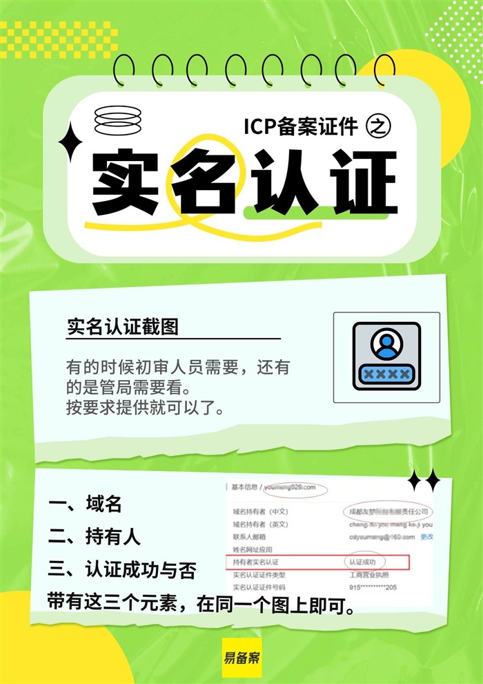 域名实名认证截图要求