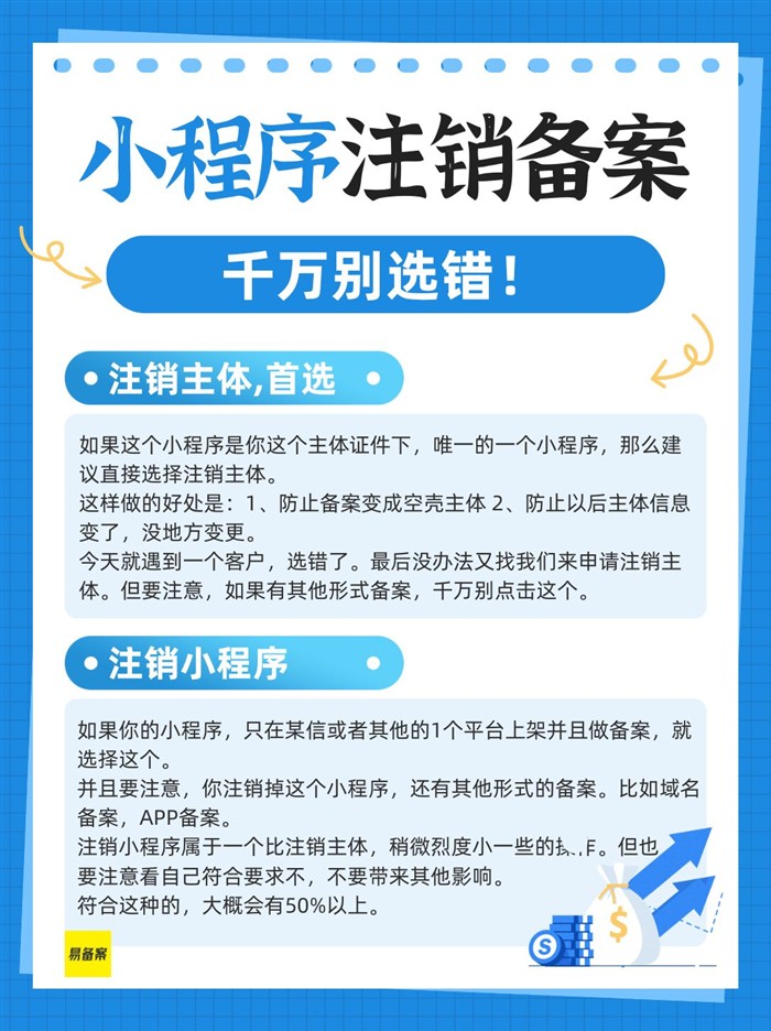 小程序注销备案单个选项,应该选择哪个